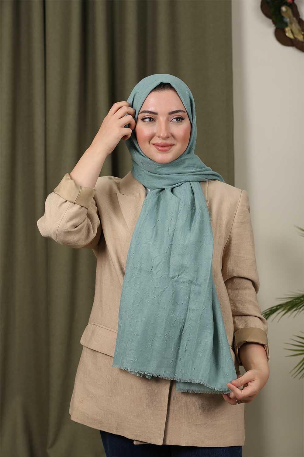 Bambu Kraş Şal Mint Yeşili