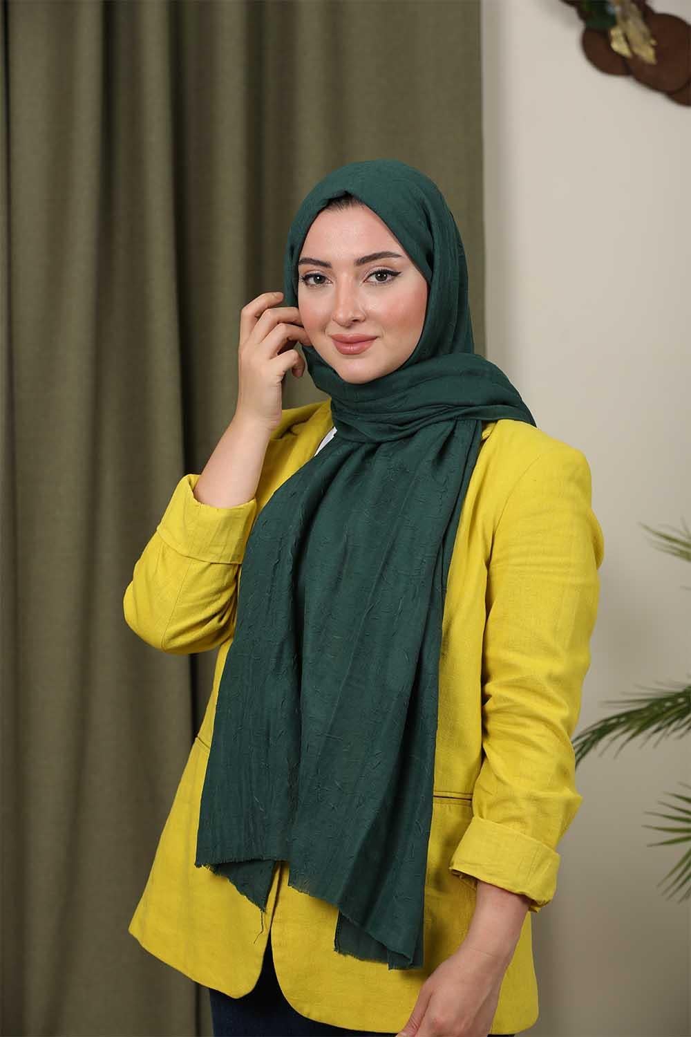 Bambu Kraş Şal Zümrüt