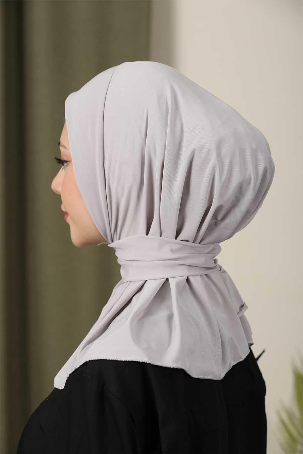 Çıtçıtlı Hijab Bone Kurşun