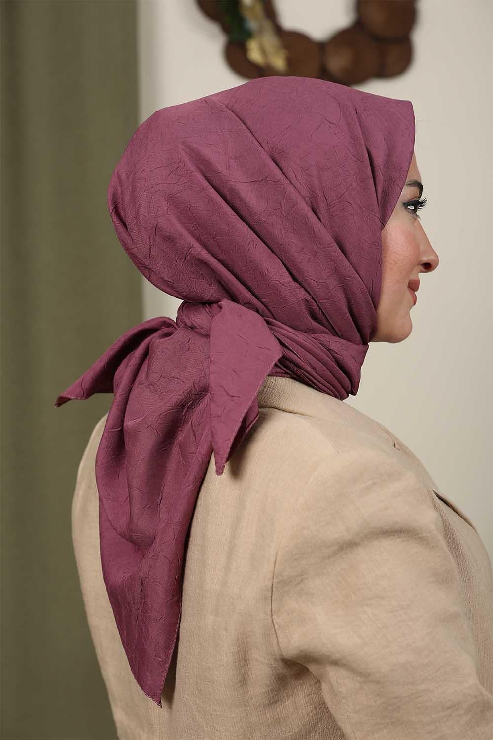 Pamuk Cazz Eşarp Mürdüm
