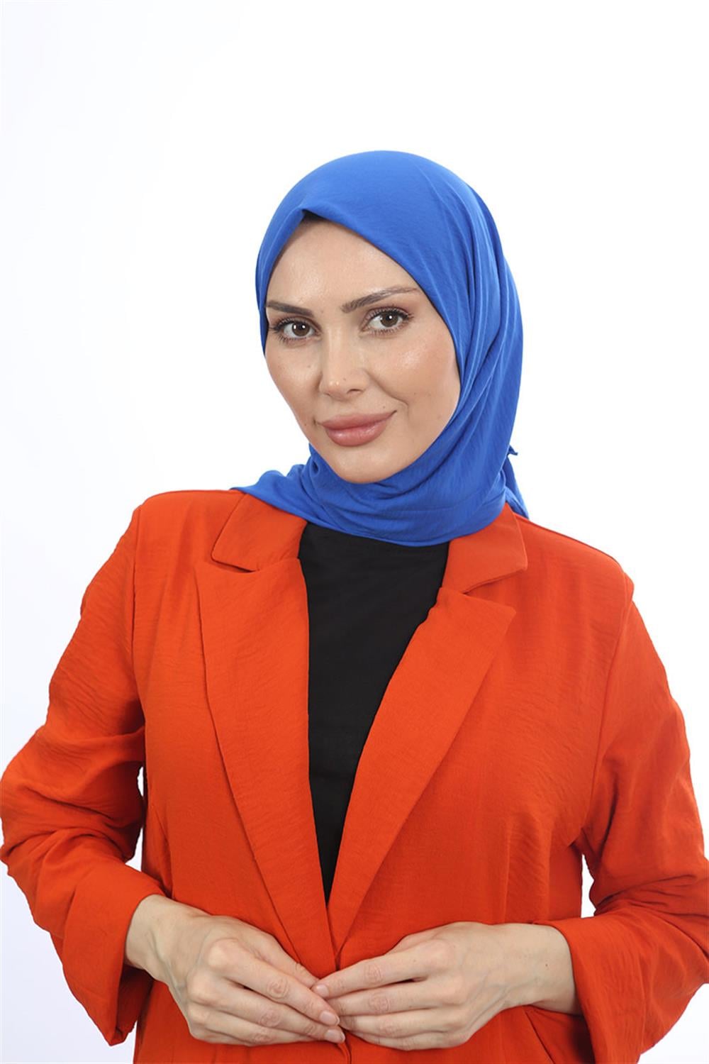 Pamuk Cazz Eşarp Saks Mavisi