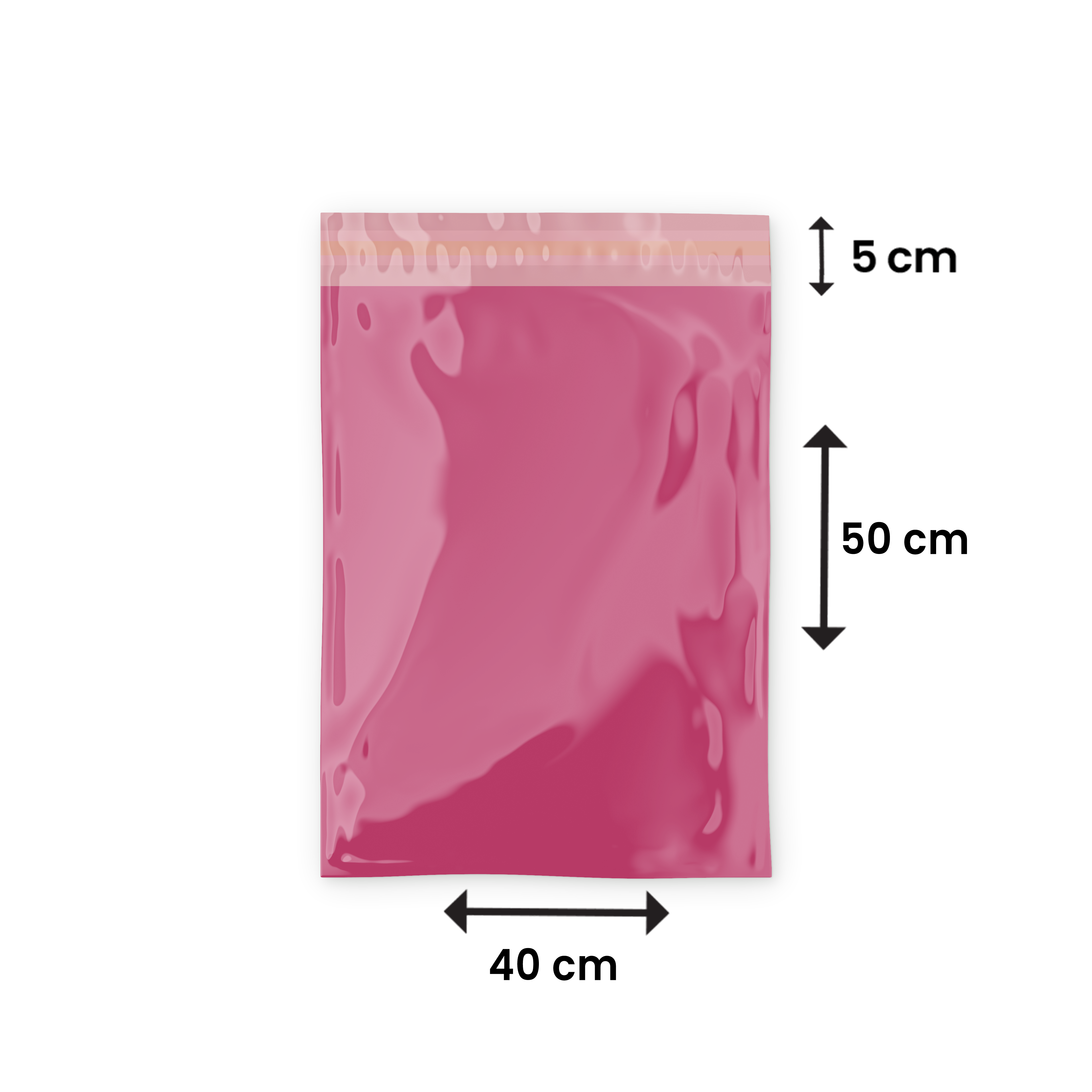 Pembe Cepsiz Kargo Poşeti 40 x 50 + 5 cm