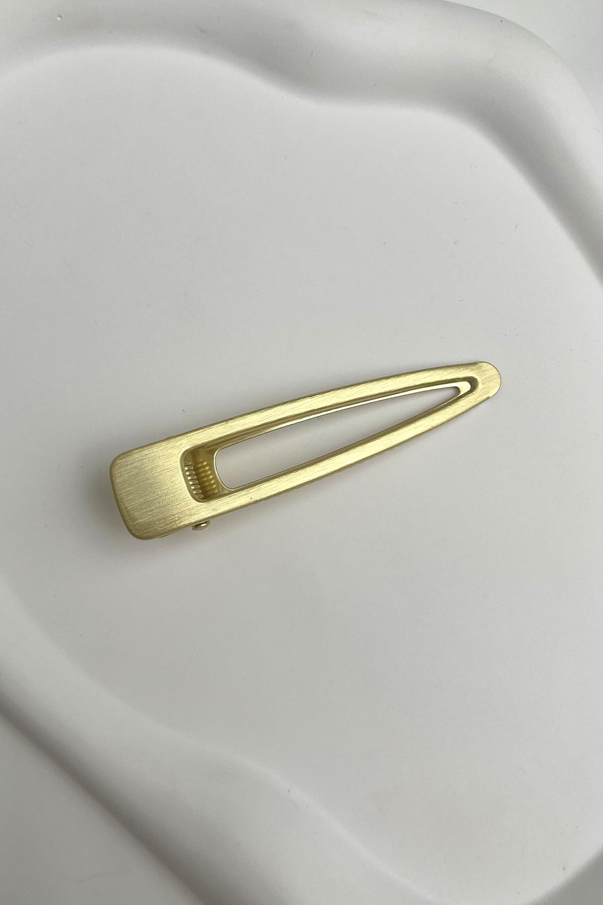 Altın Rengi İnce Metal Yan Toka (Ölçü:8 cm)