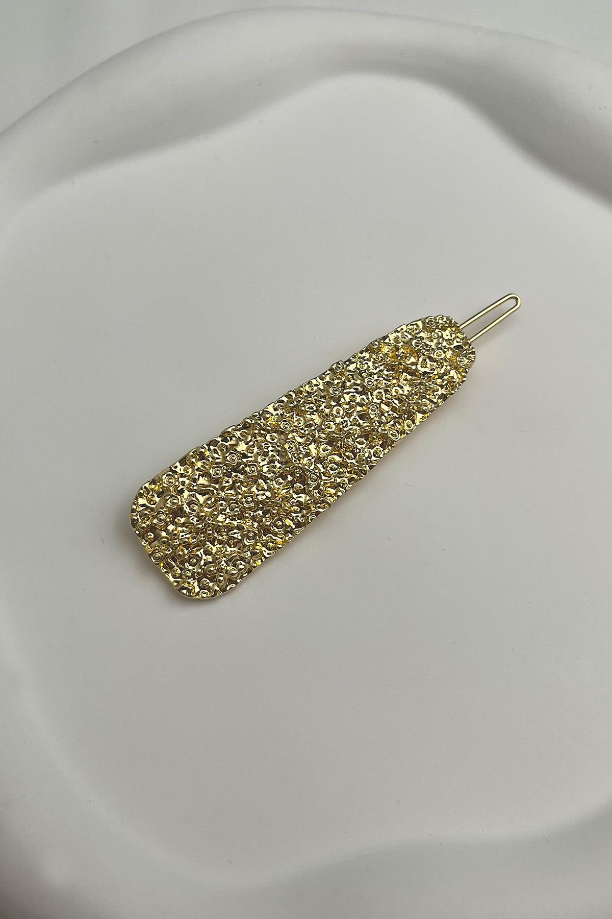 Altın Rengi Tırtıklı Yan Toka (Ölçü:6 cm)