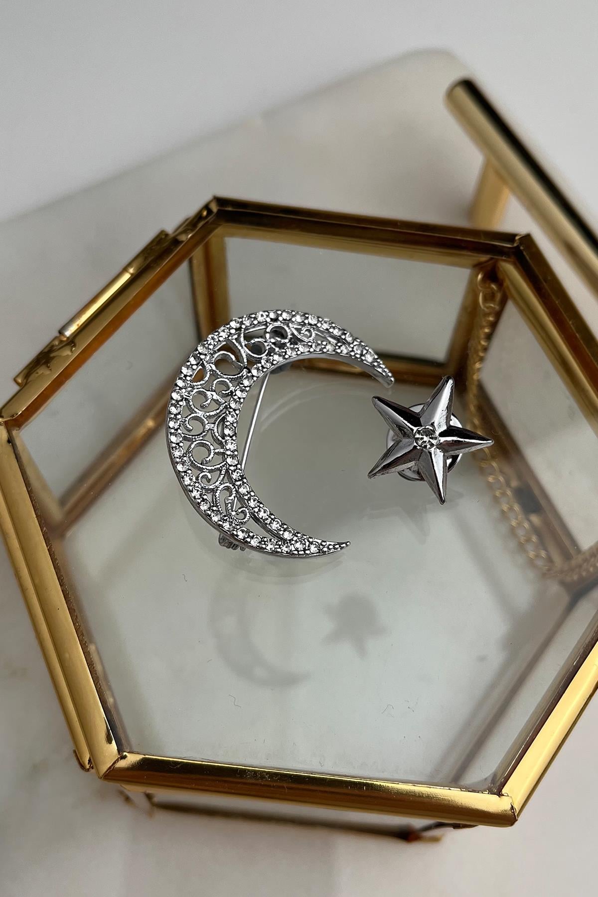 Ay Yıldız Broş (4 CM)
