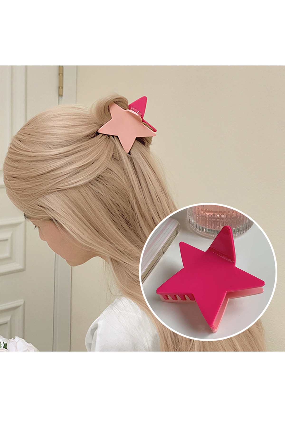 Çift Renkli Yıldız Mandal Toka (Ölçü:8 cm)
