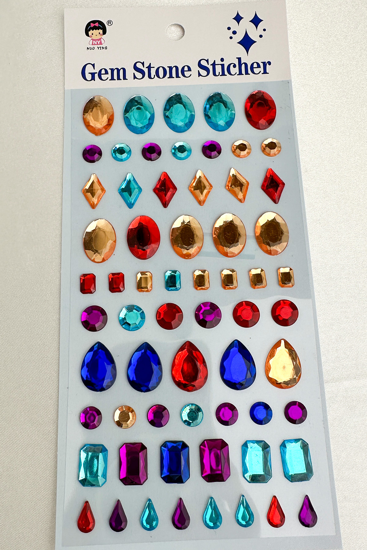 Geometrik Şekilli Kristal Görünümlü Yapışkanlı Taş Sticker (Ajanda,Telefon,Bardak)