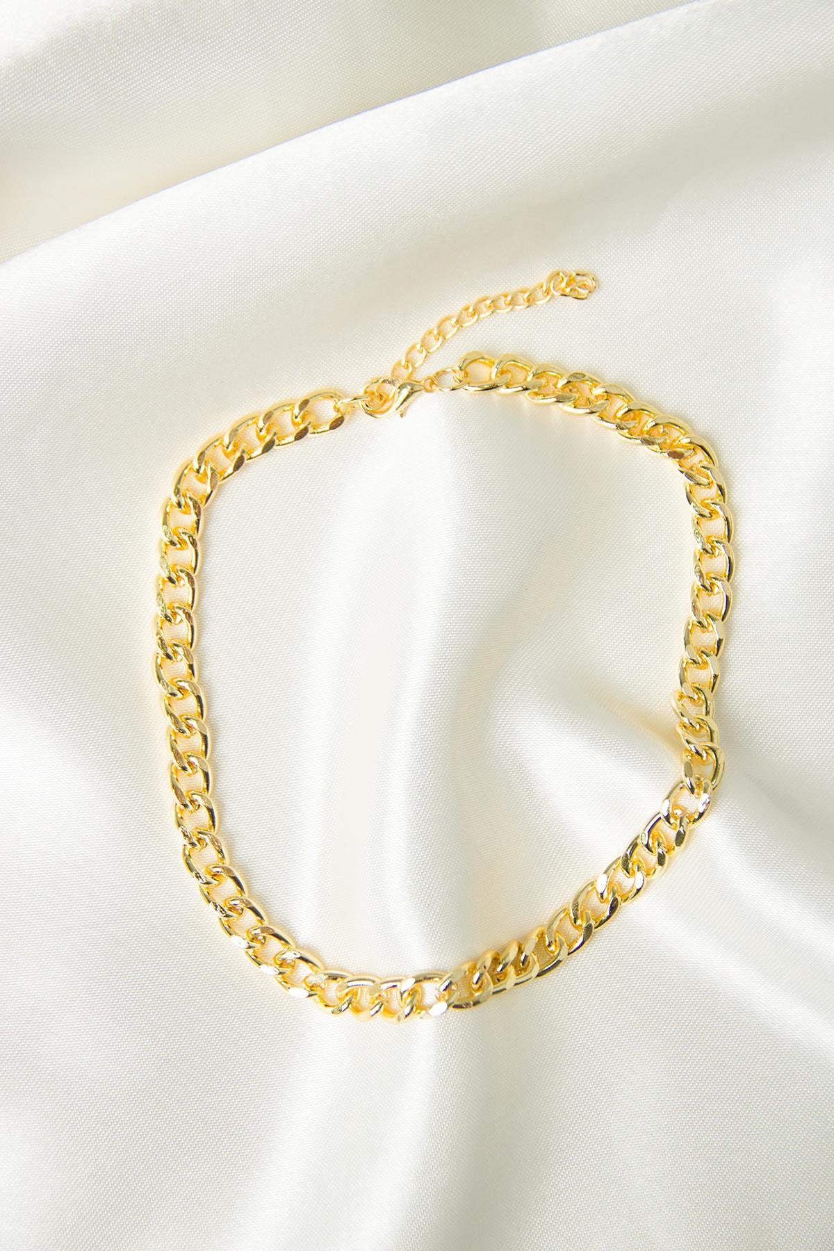 Gold Zincir Choker Kolye