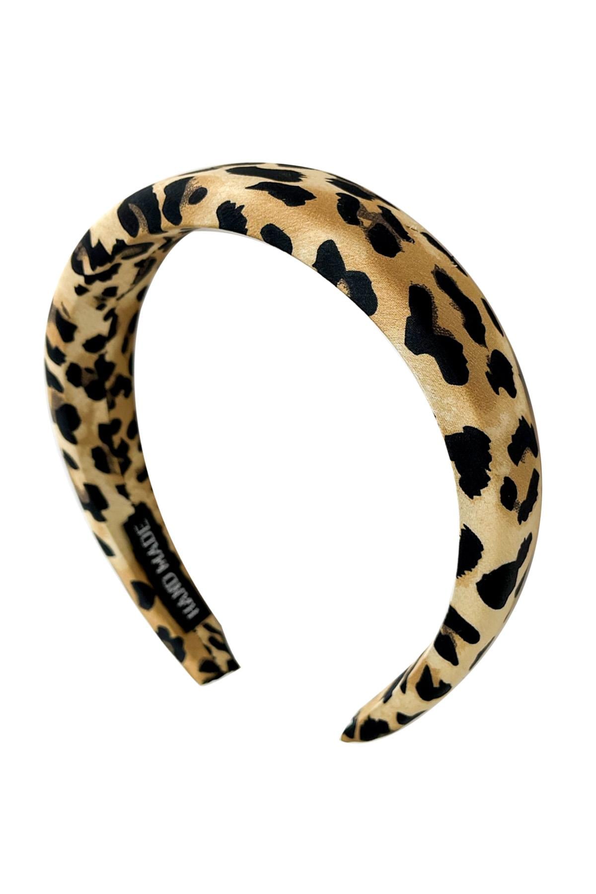 Hand Made Leopar Desenli Süngerli  Düz Taç (En:3cm)
