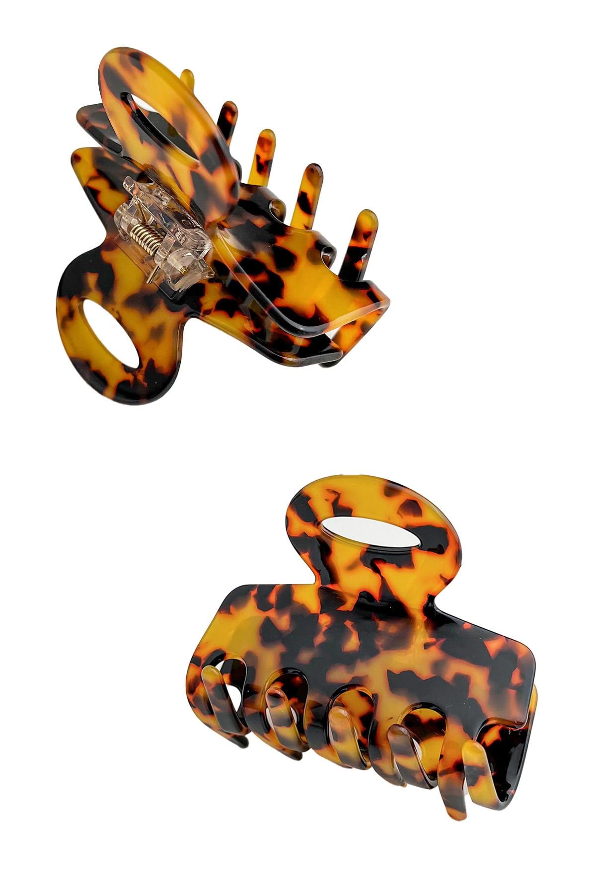 Handmade France Leopar Kıskaç Toka (8cm)