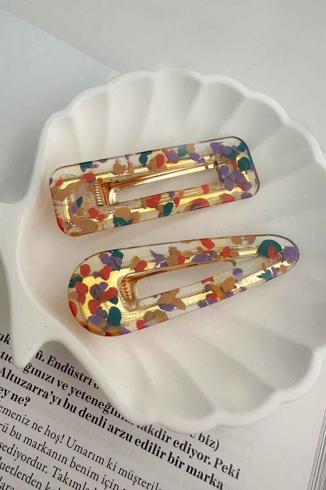 İkli Renkli Kıskaç Toka (6 cm)