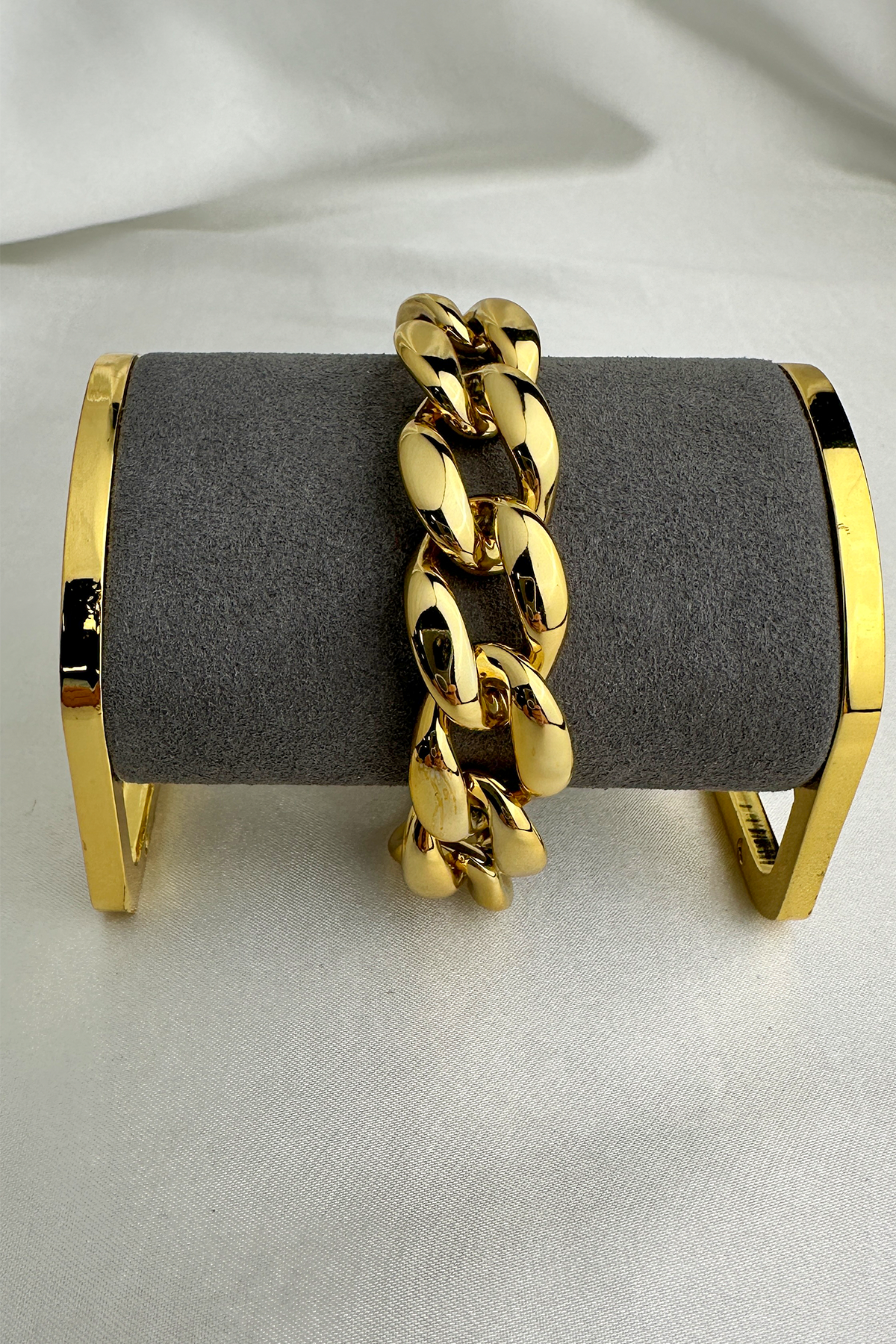 Kalın Model Zincir Altın Rengi Bileklik (18cm)