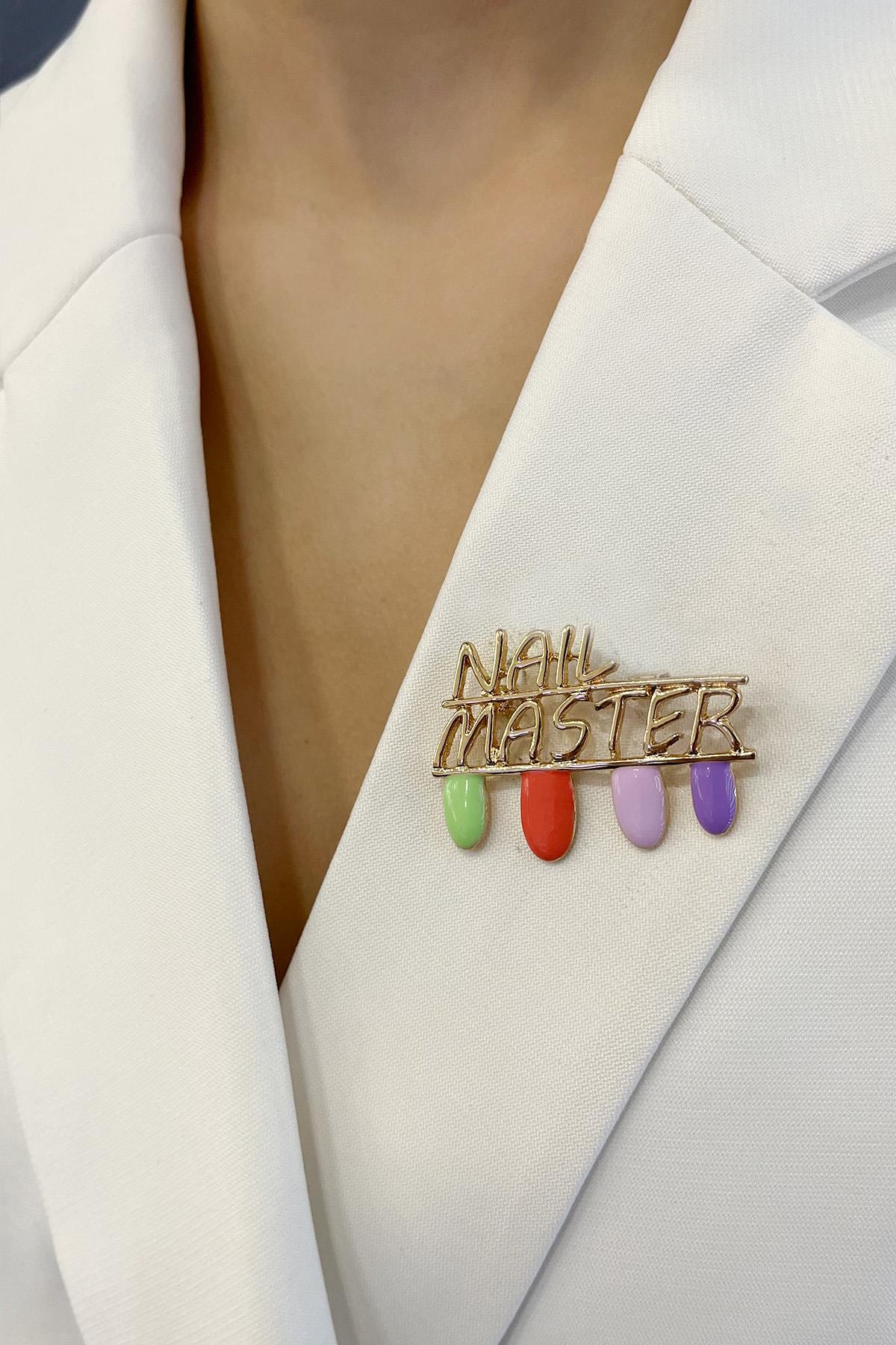 Kuaför Renkli Nail Master Broş (Ölçü:4cm)