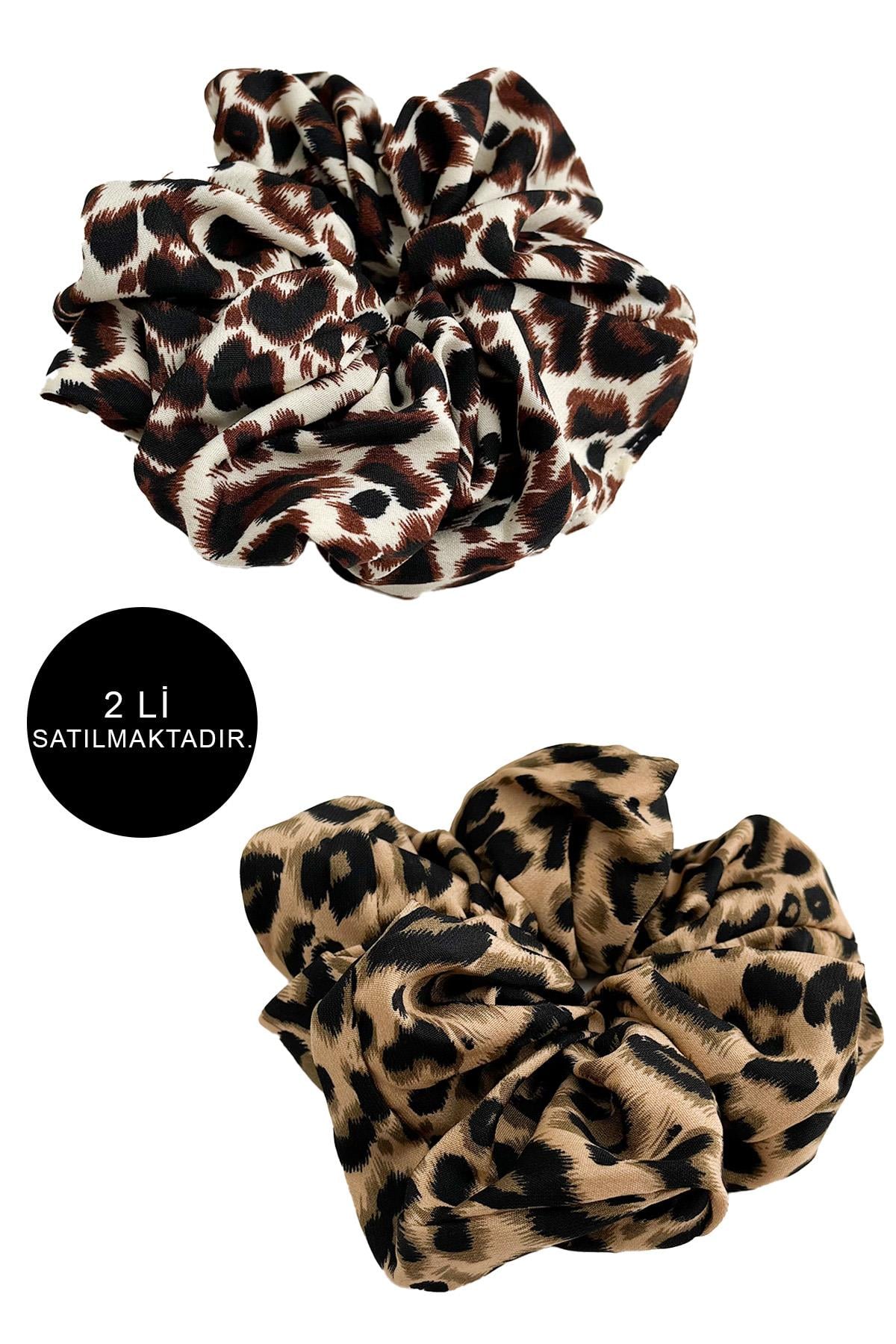Leopar Desenli İkili Lastik Toka