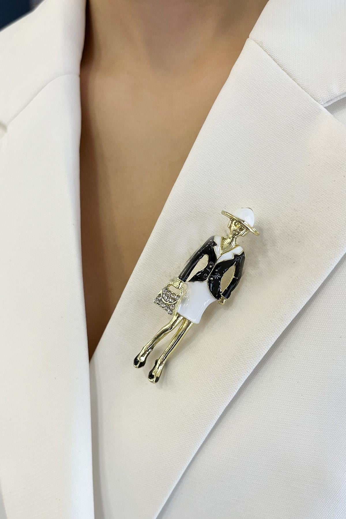 Mineli Çantalı Öğretmen Broş (6cm)