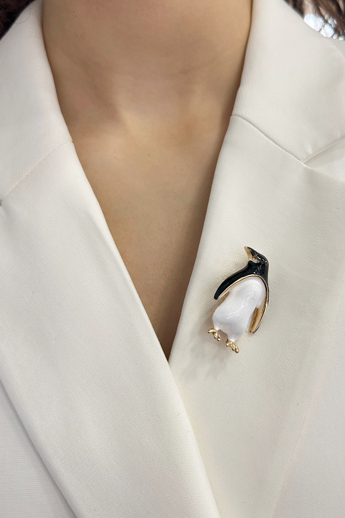 Mineli Penguen Broş (Ölçü:4cm)