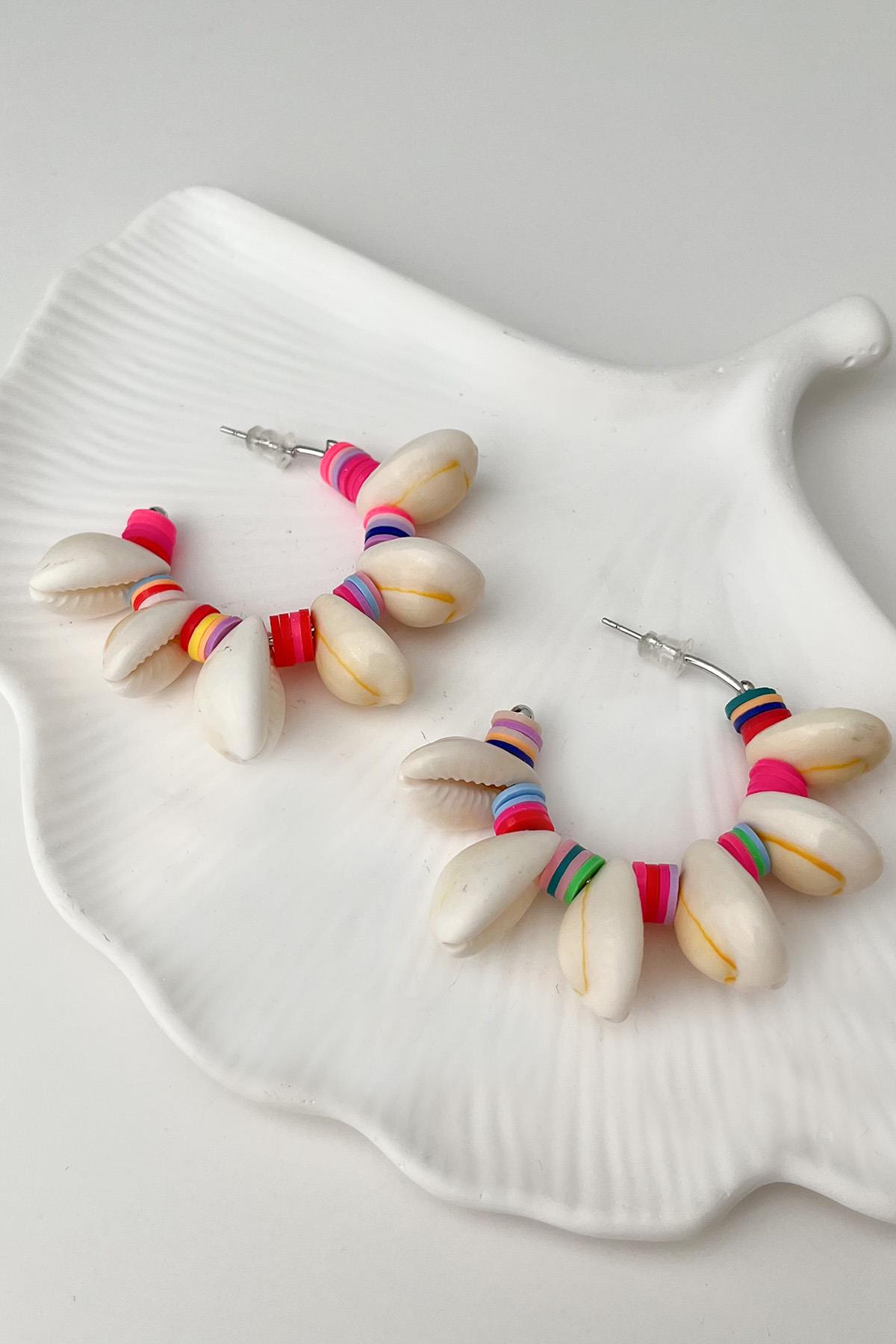 Multi Sea Shell Halka Küpe