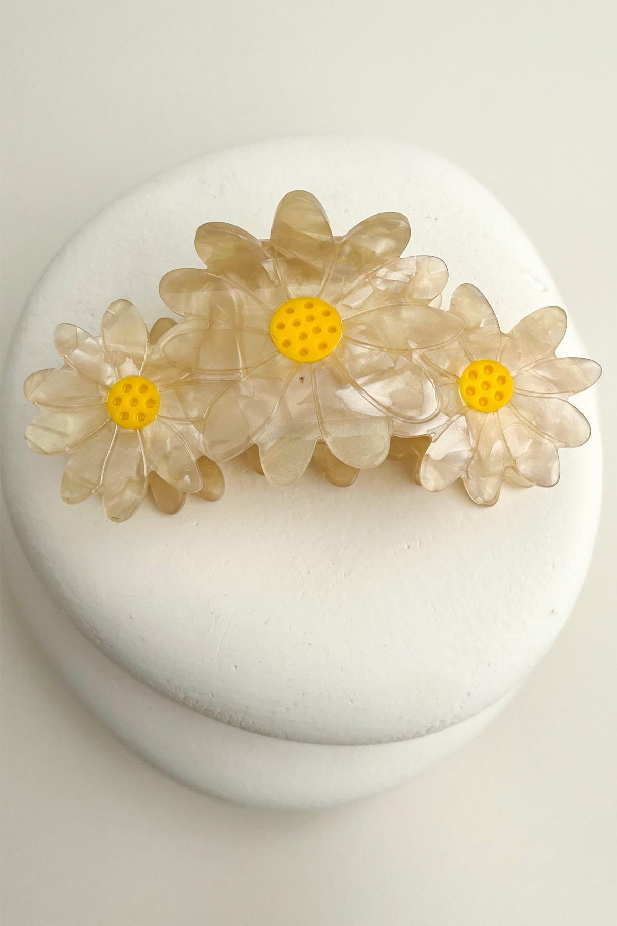 Papatyalar Mandal Saç Tokası (Ölçü:8cm)