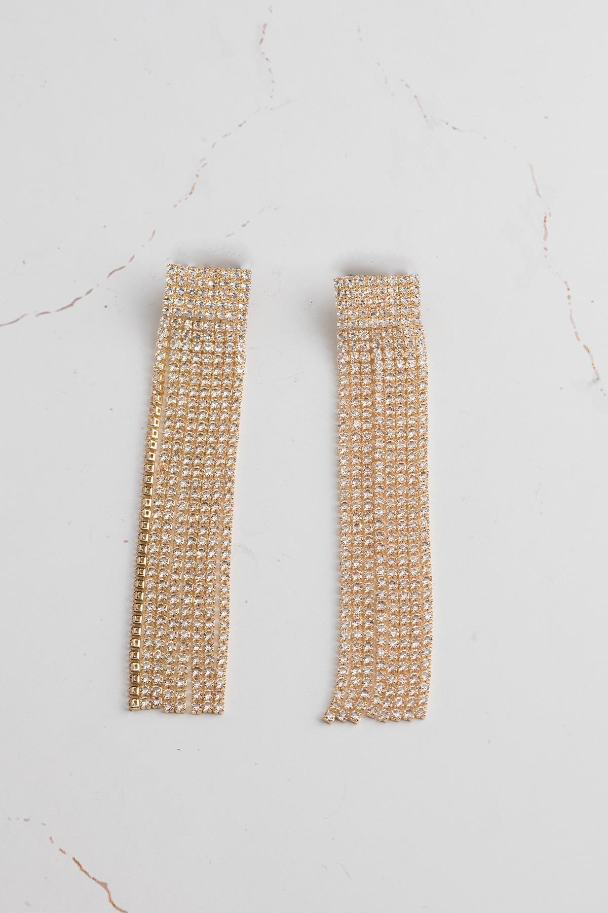 Prinç Zirkon Taşlı Sallantılı Küpe