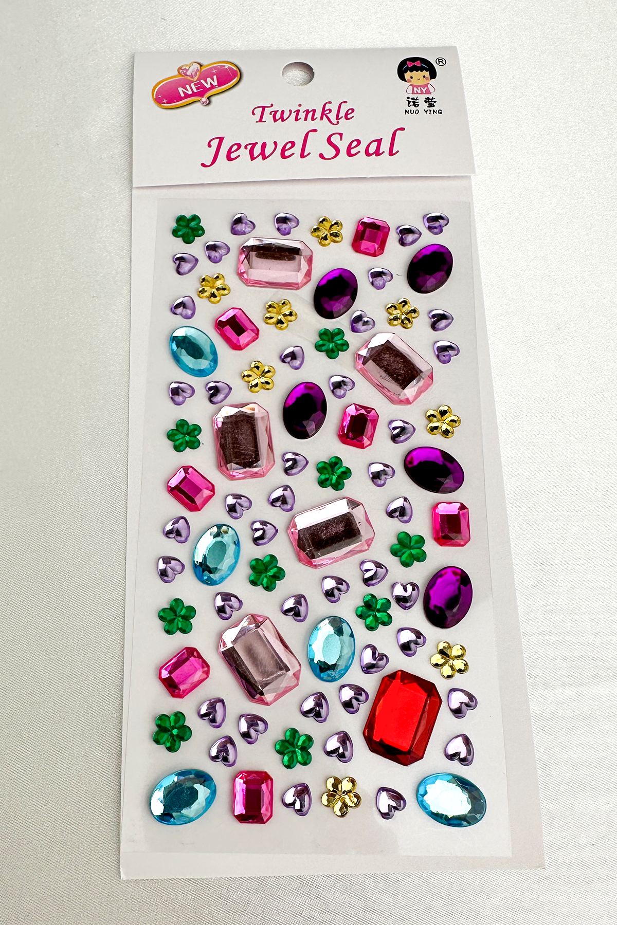 Renkli Parlak Taş Sticker Kalp Ve Çiçek Desenli Yapışkanlı Sticker (Ajanda,Telefon,Bardak)