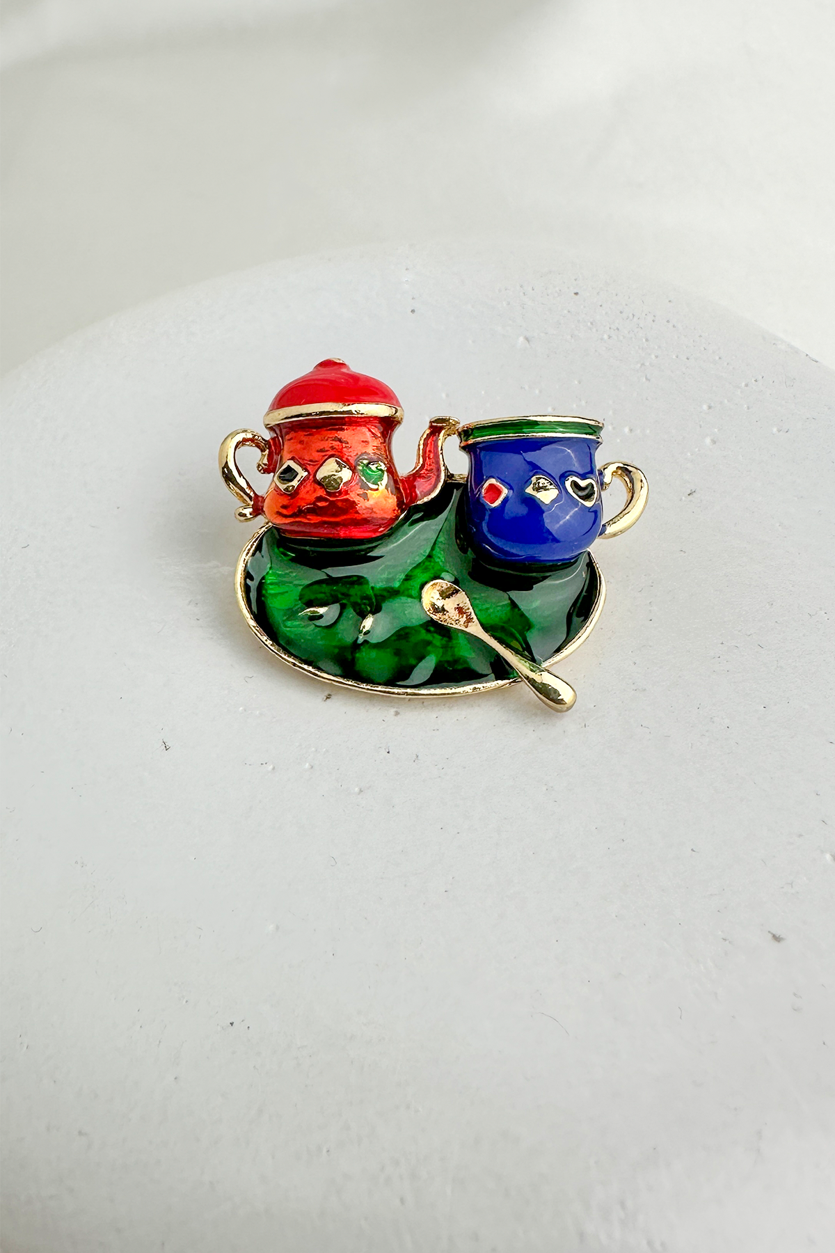 Renkli Sevimli Çay Fincanı Ve Demlik Broşu (3cm)