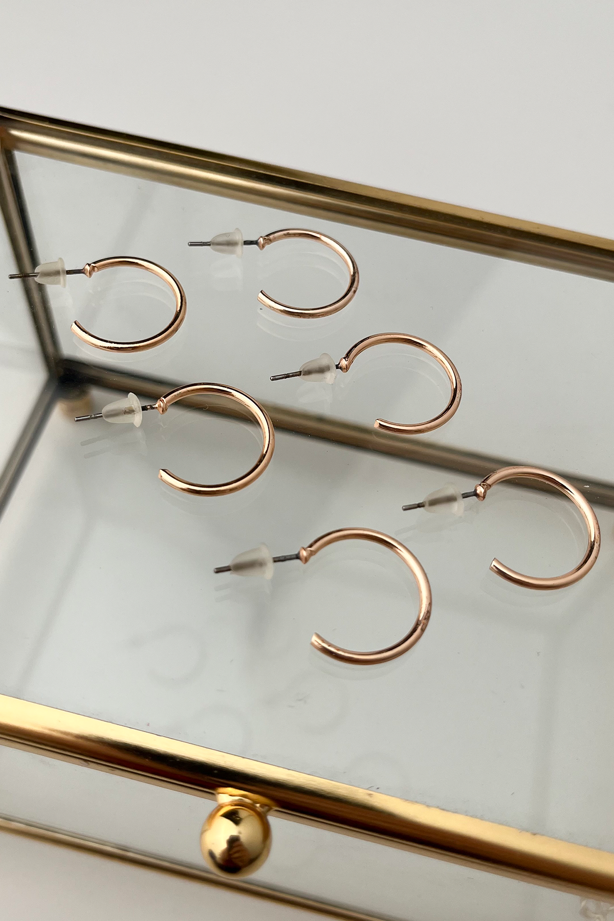 Rose Çoklu Halka Küpe