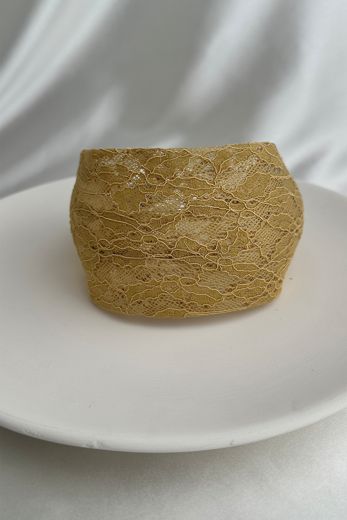 Sarı Dantel Tül Saç Bandı Şeklinde Taç (11cm)