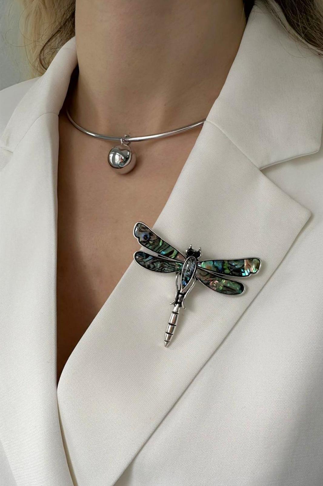 Sedefli Yusufçuk Broş (En:6 cm Boy:5 cm)