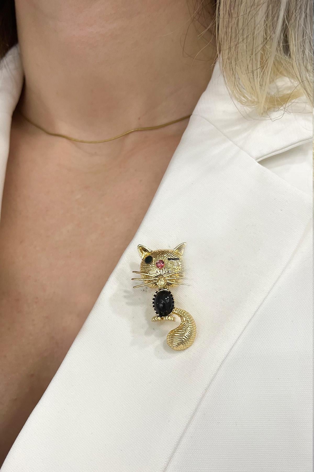 Sevimli Kedi Broş (Ölçü:4cm)