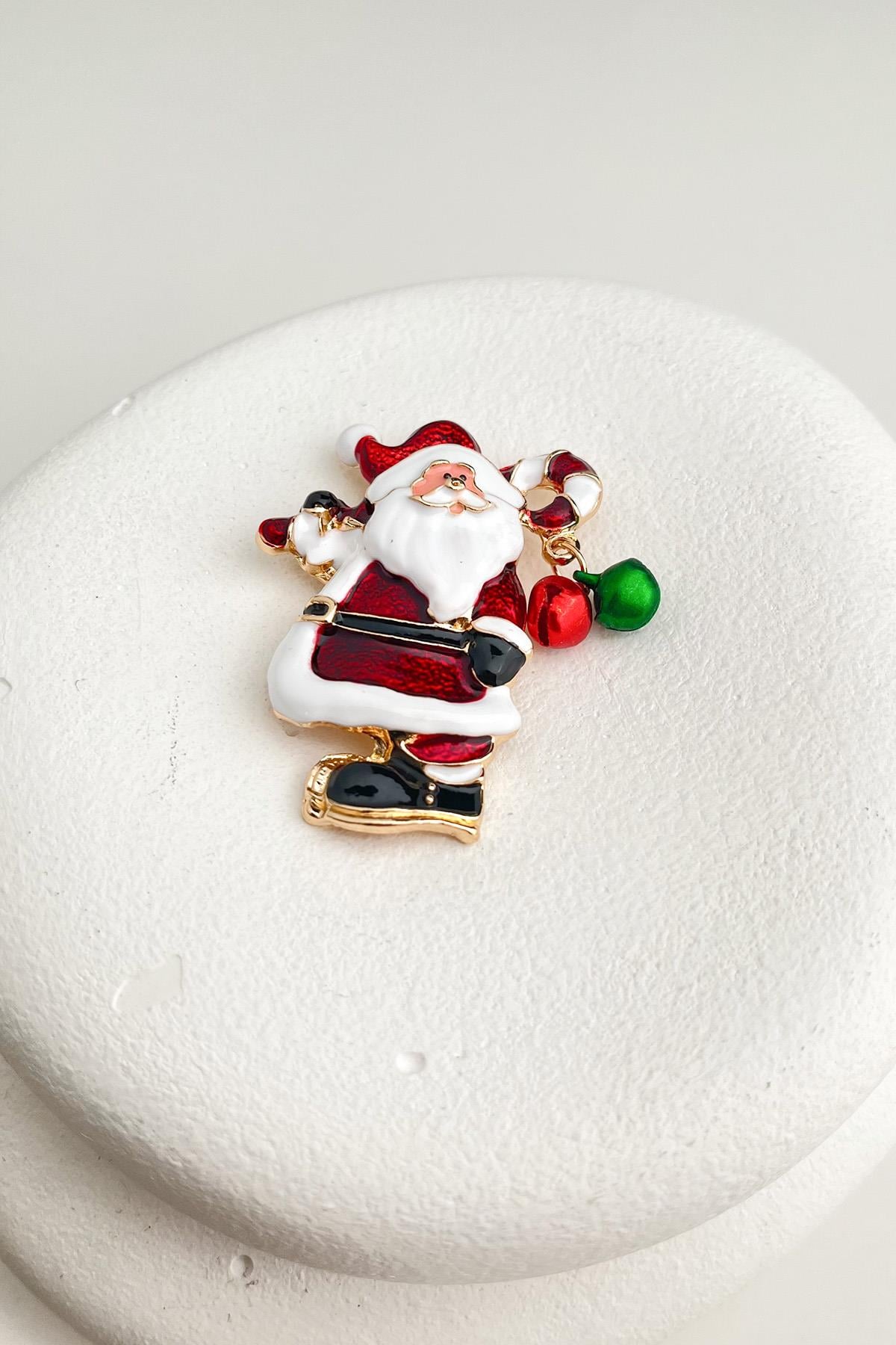 Yılbaşı Özel Sevimli Noel Baba Broş (5cm)