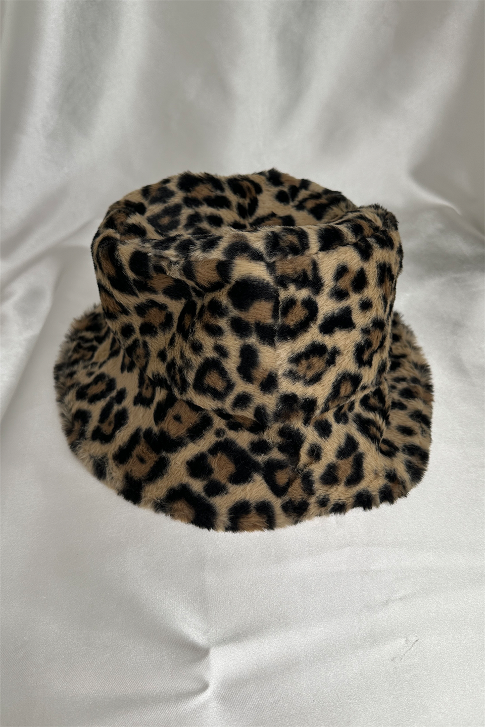 Leopar Peluş Yumuşak Doku Kova Şapka