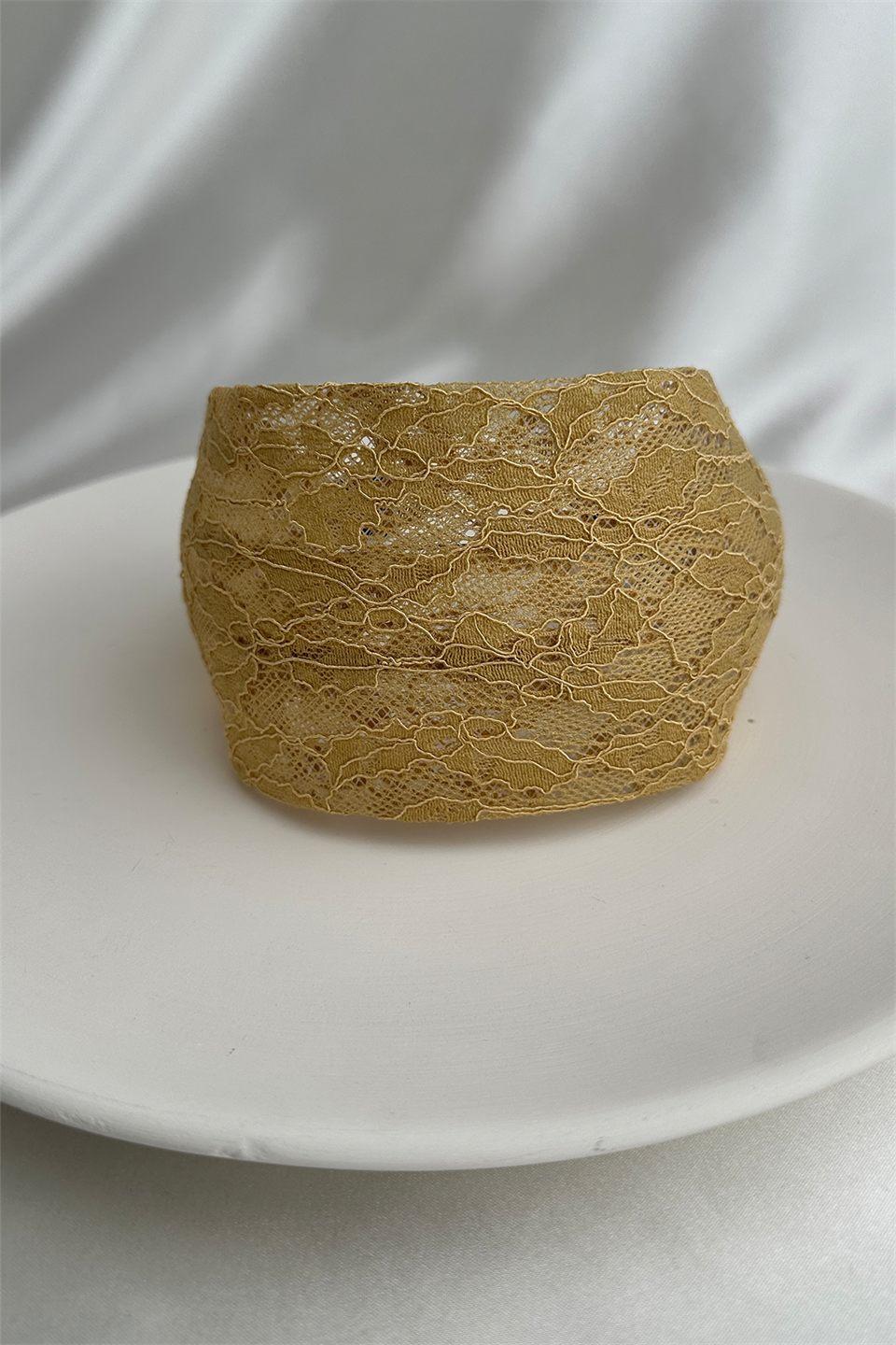 Sarı Dantel Tül Saç Bandı Şeklinde Taç (11cm)