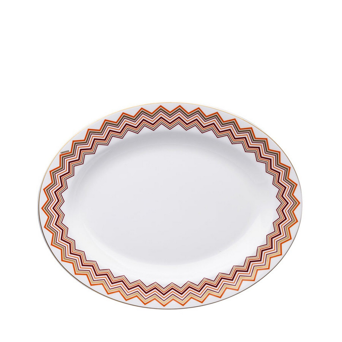Iconic Turuncu Bordo Porselen Oval Servis Tabağı 36 cm