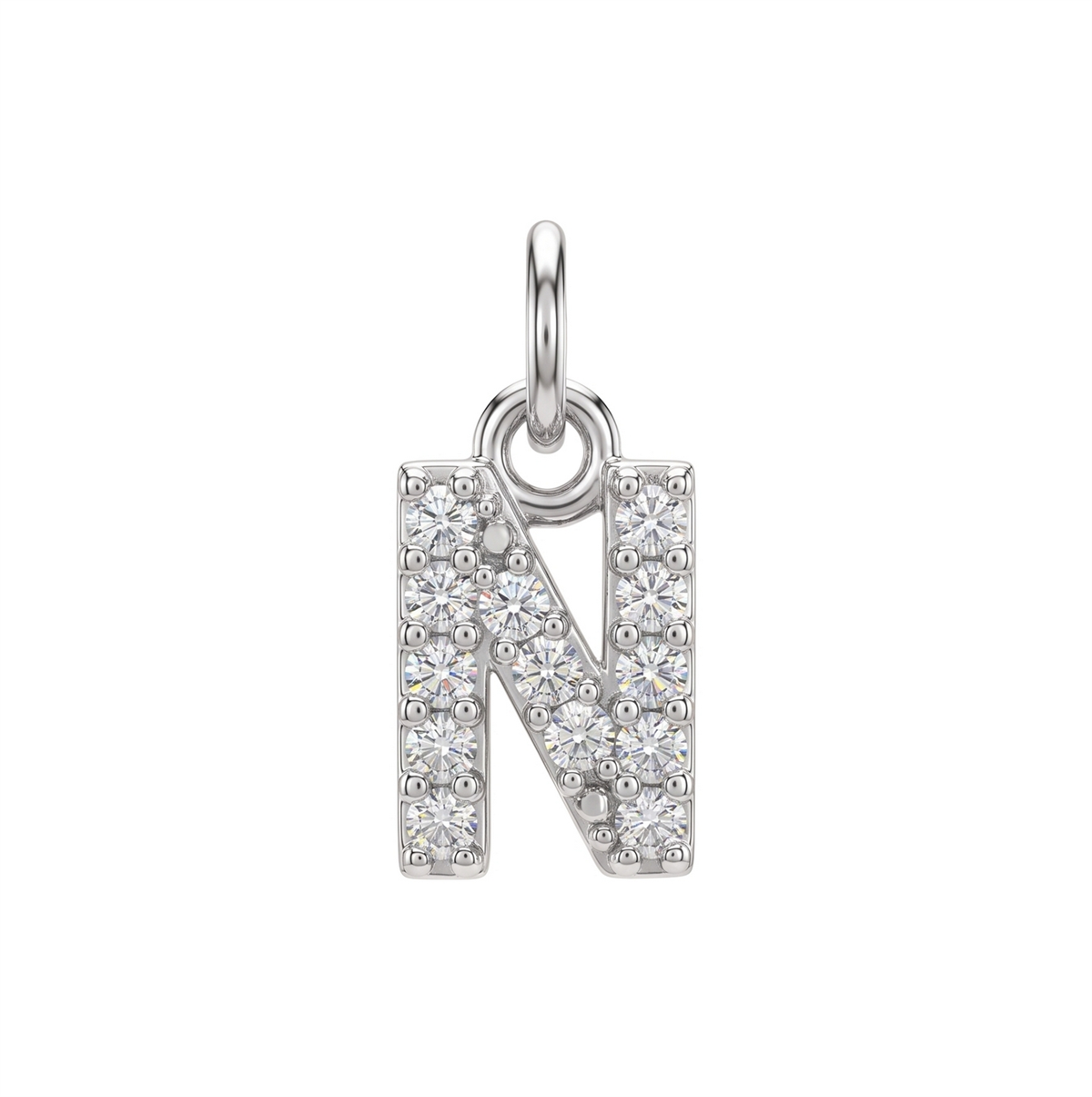 Letter N Charm - Silver