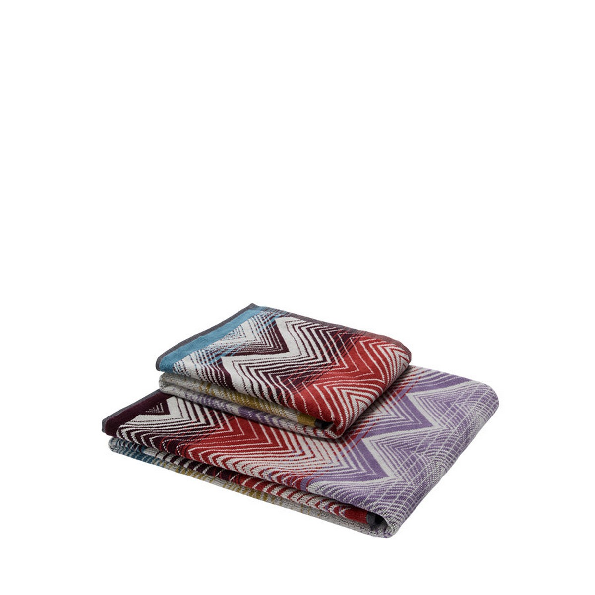 Marea 100 - Multicolor Zigzag Patterned Towel Set of 2