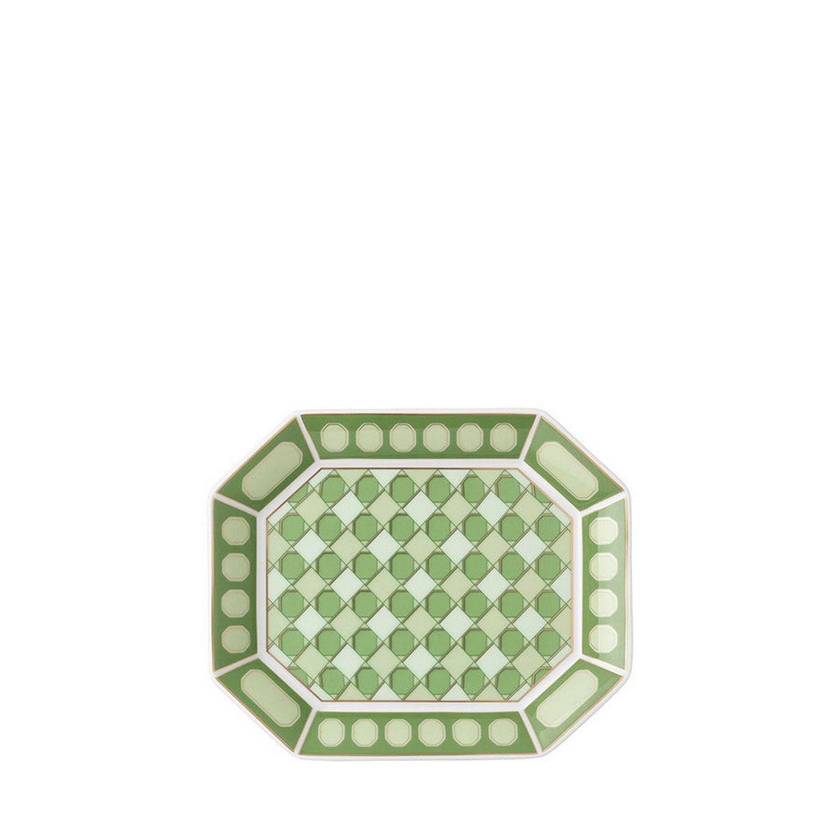 Signum Fern Yeşil Porselen Dekoratif Tabak 15x12 cm