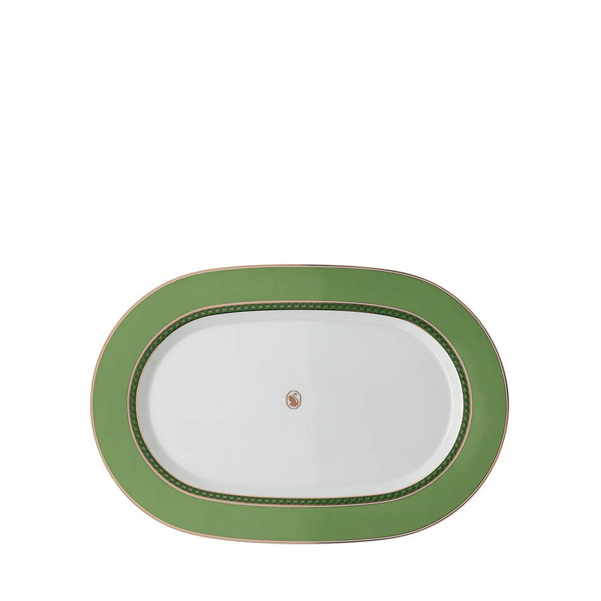 Signum Fern Yeşil Oval Porselen Servis Tabağı 34 cm