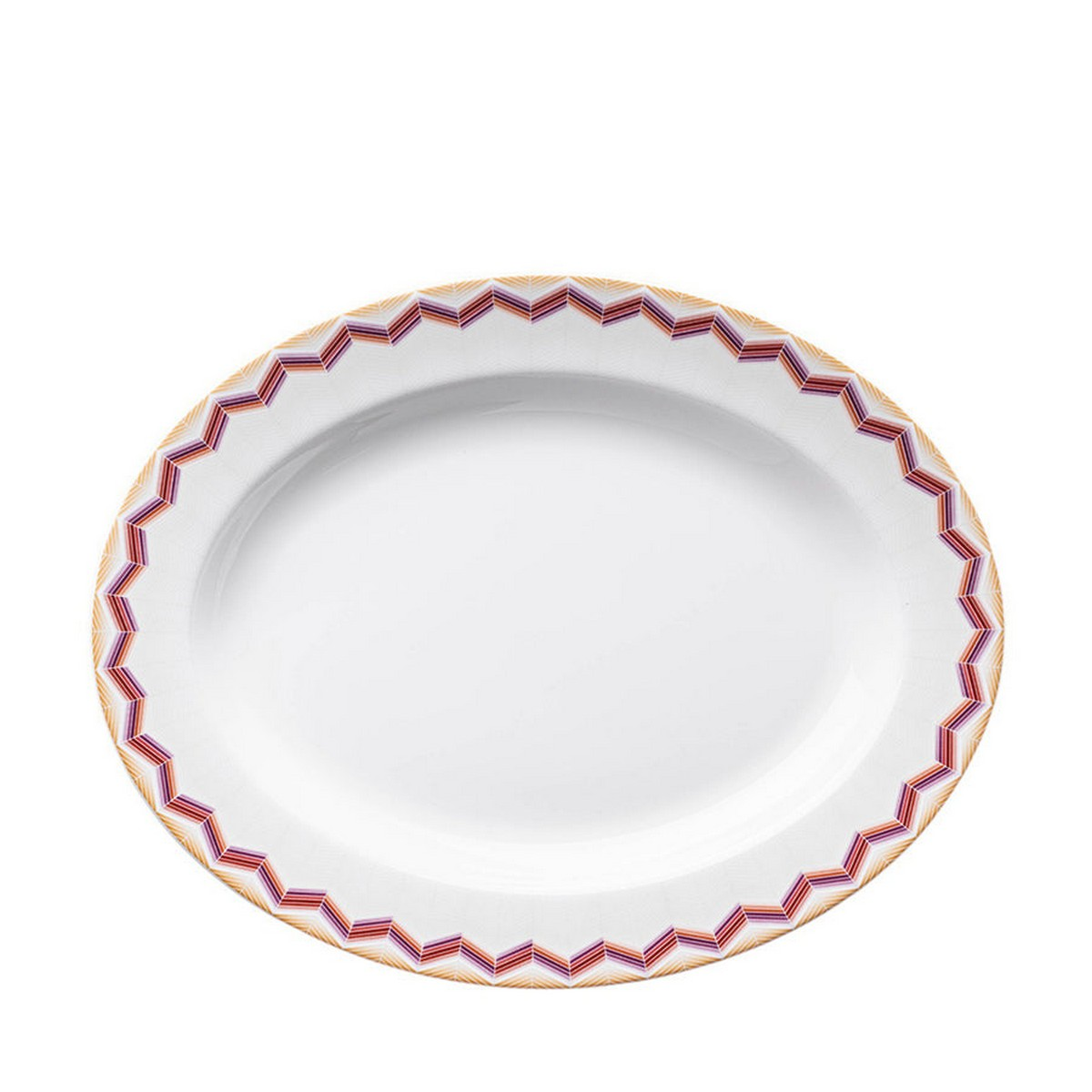 Zig Zag Jarris 156 Turuncu Bordo Oval Servis Tabağı 36 cm