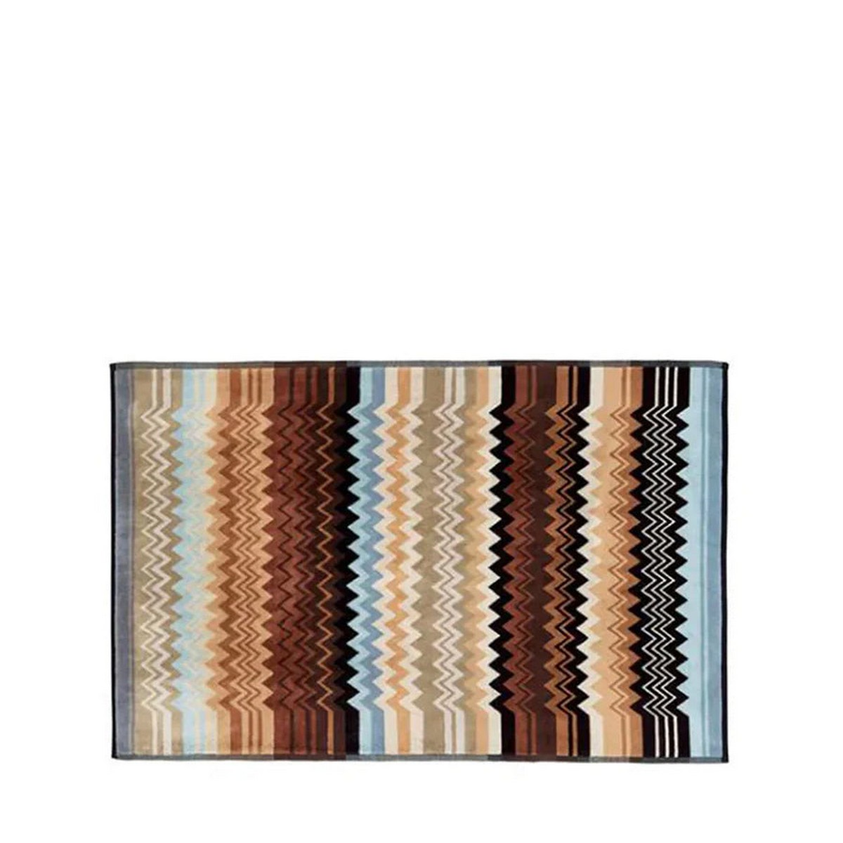 Giacomo 160 Black Multicolor Zigzag Patterned Bath Mat