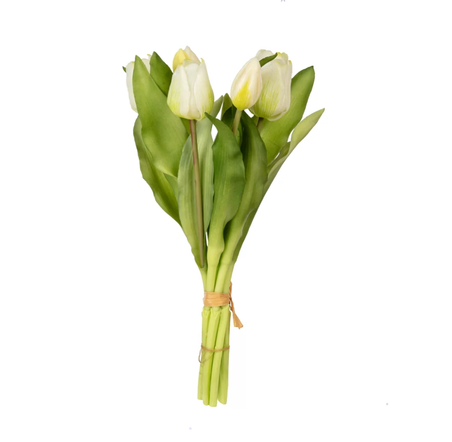 Islak Dokulu Yapay Lale Orta Boy - 30 cm Beyaz