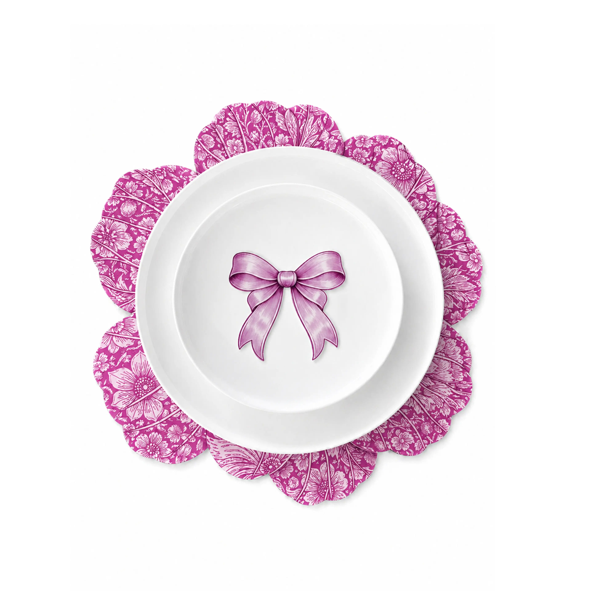 Dahlia Pembe 4lü Amerikan Servis Seti