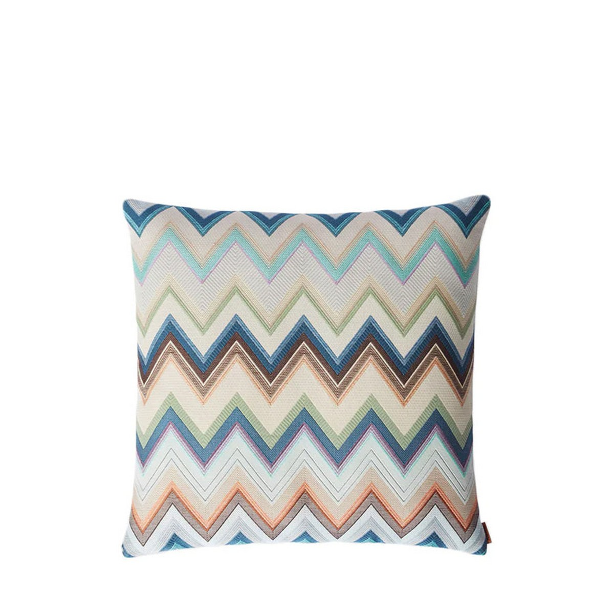 Agadir Mavi Çok Renkli Zigzag Desenli Dekoratif Yastık 40 x 40 cm