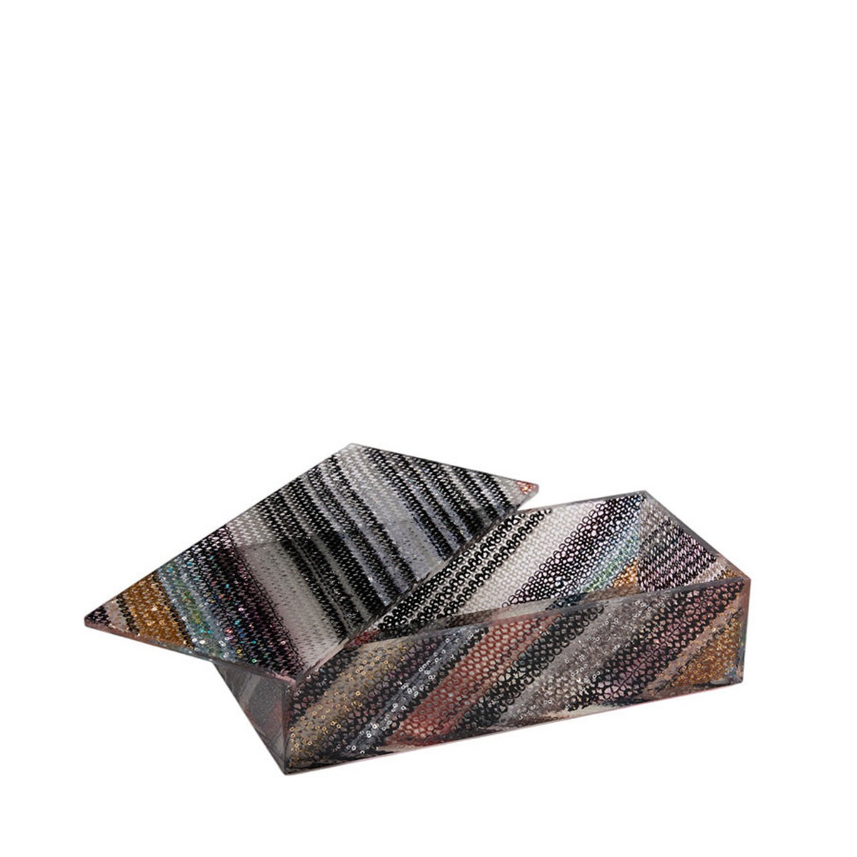 Chevron 100 - Çok Renkli Dekoratif Kutu 25 x 12 cm