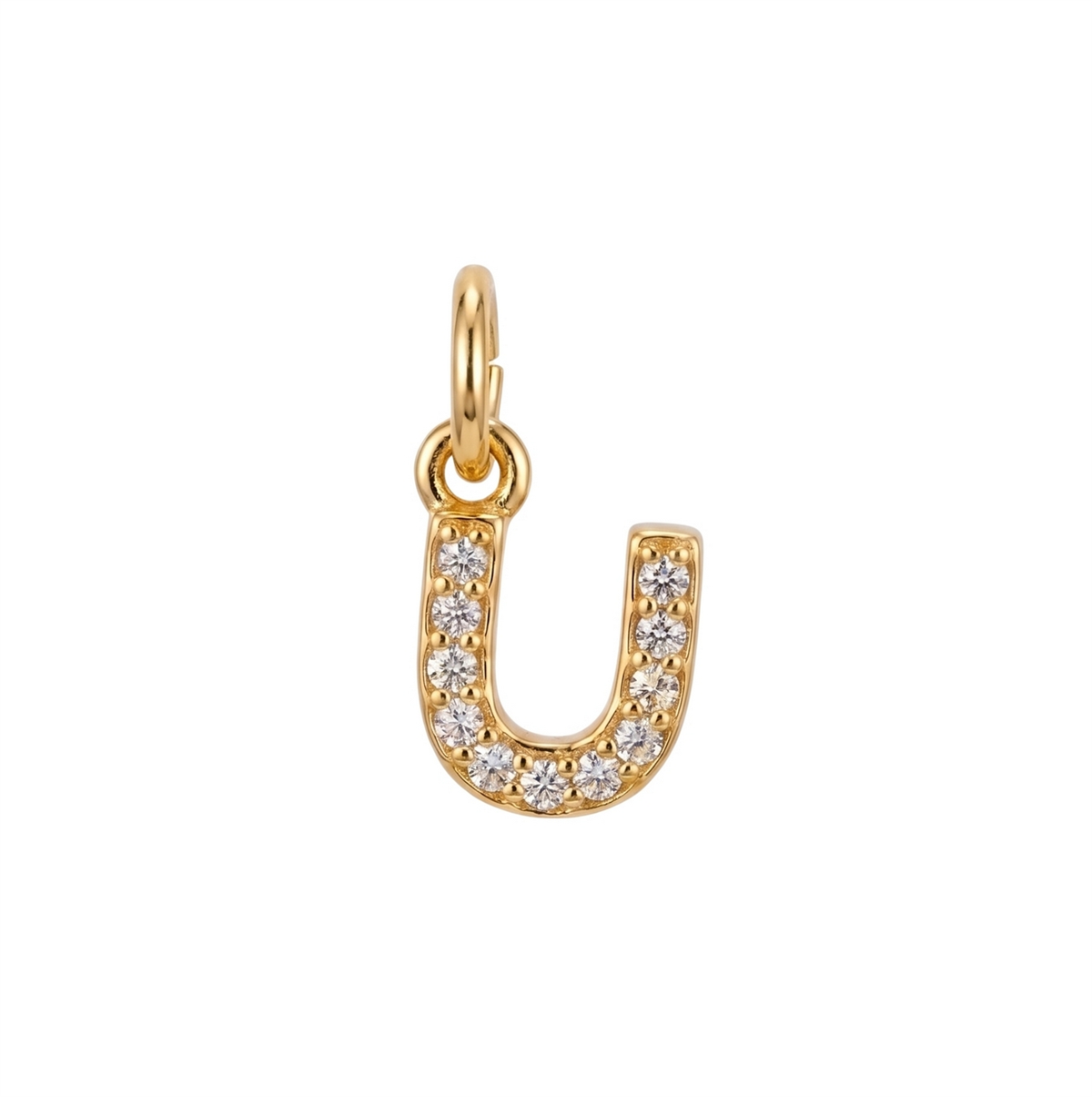 Letter U Charm - Gold
