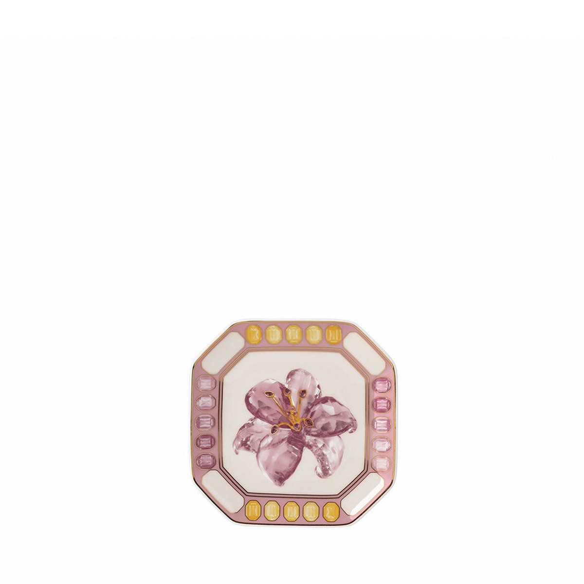 Idyllia Pink Lily Pembe Porselen Dekoratif Tabak 11x11 cm
