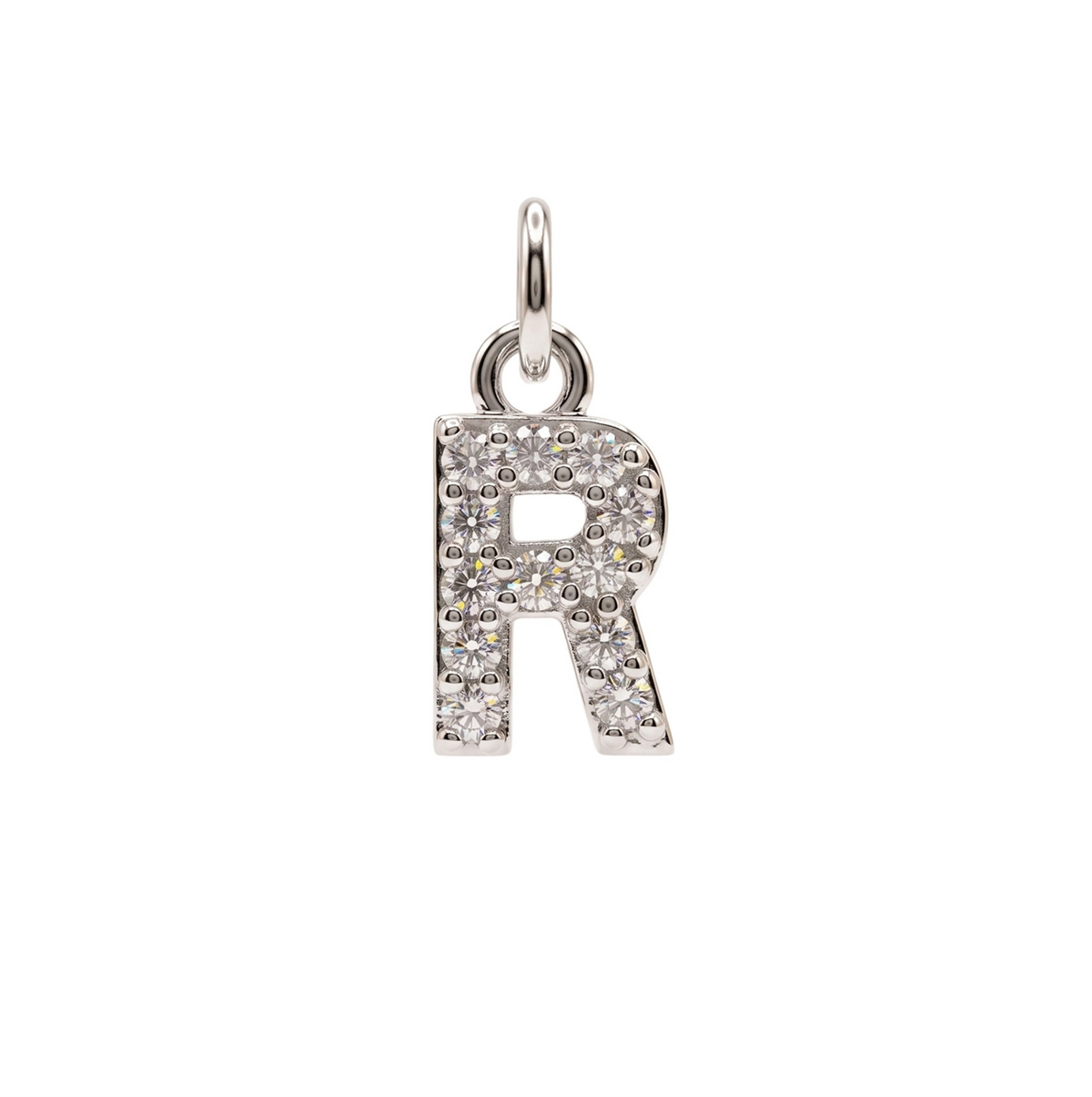 Letter R Charm - Silver