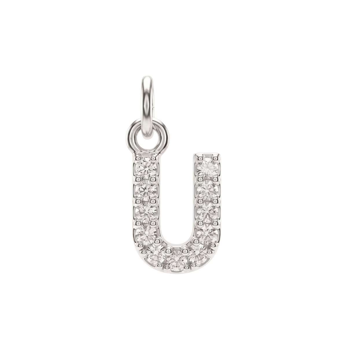Letter U Charm - Silver