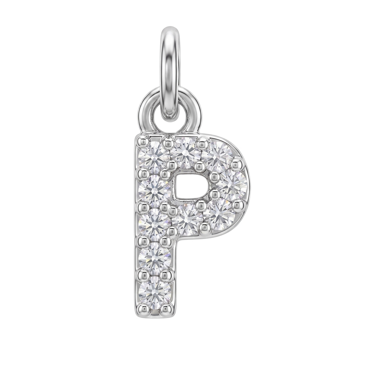 Letter P Charm - Silver