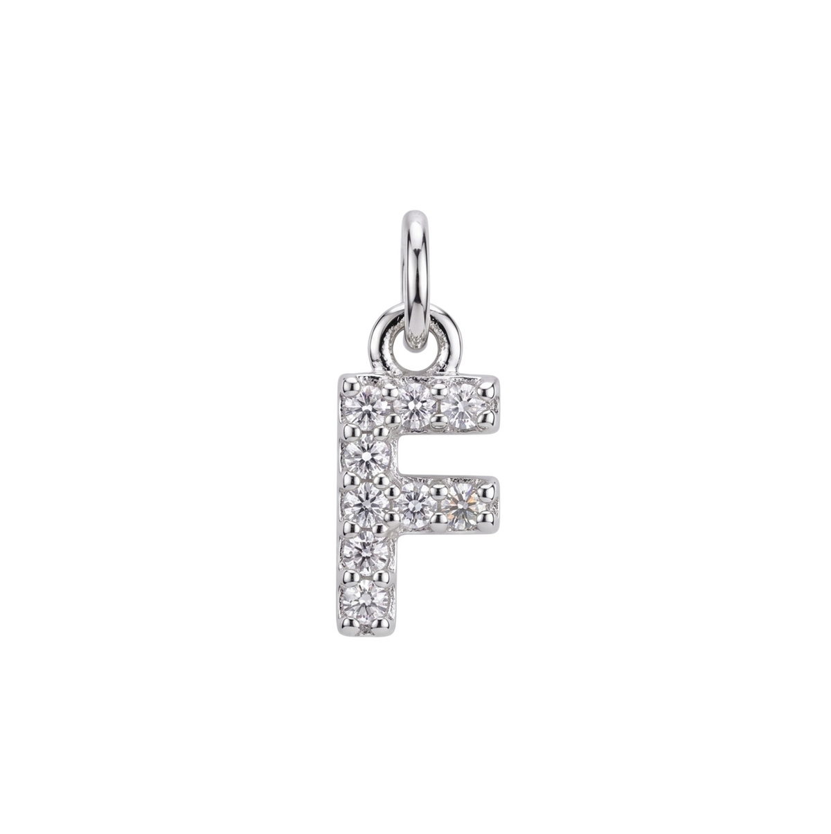Letter F Charm - Silver