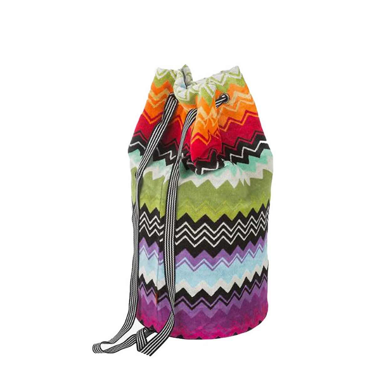 Giacomo T59 Orange Multicolor Zigzag Patterned Towel Beach Bag